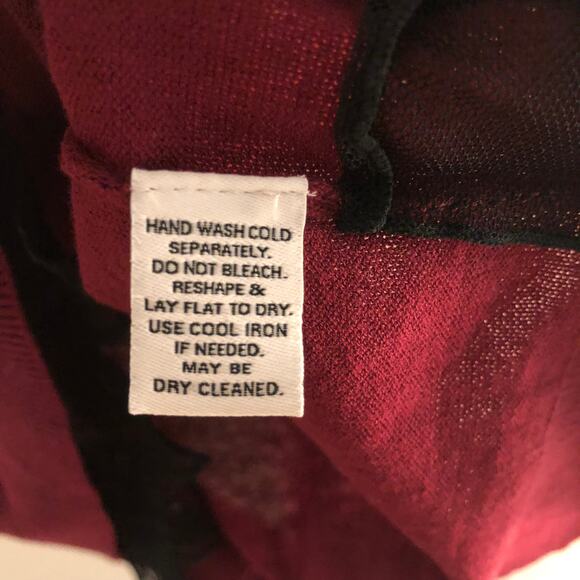 Made Fashion week Impulse burgandy top short sleeve sweater lace cropped XS - Picture 5 of 6